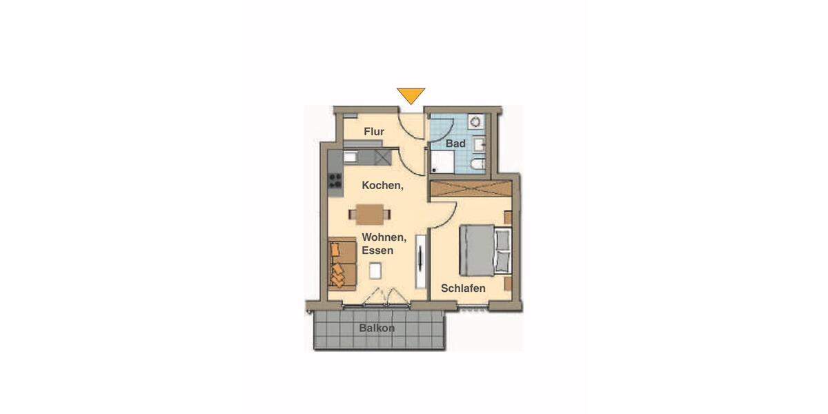 Etagenwohnung Schweinfurt Bellevue - 2 Zimmer, 48 m&sup2;, 820&euro; | Angebot:26682596