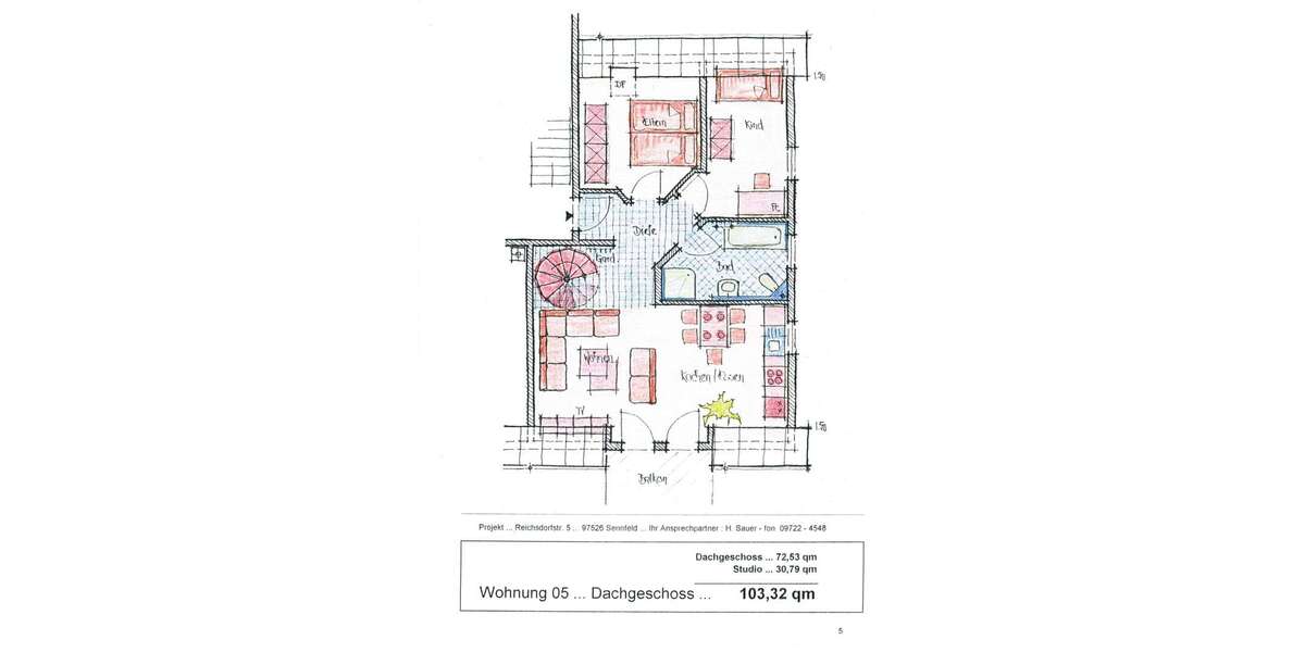 Etagenwohnung Sennfeld Rempertshag - 4 Zimmer, 103 m&sup2;, 1.220&euro; | Angebot:22889630