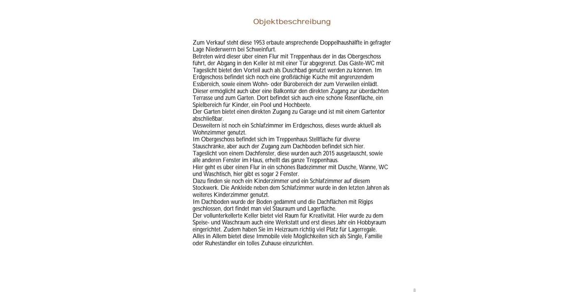 Doppelhaushälfte Niederwerrn - 4 Zimmer, 98 m&sup2;, 459.000&euro; | Angebot:26963231