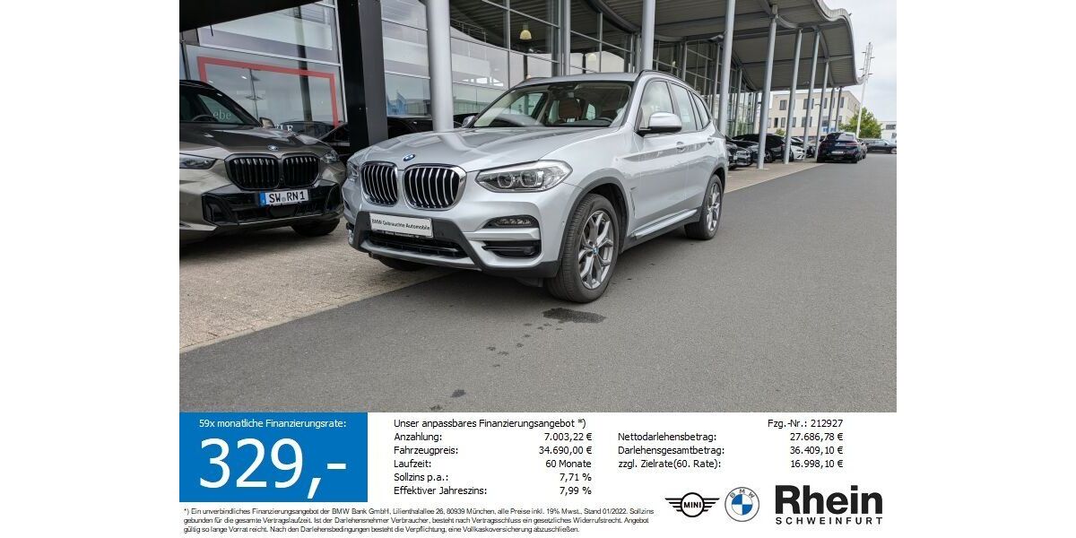 BMW X3 38.454 km 33.450 &euro; Schweinfurt 97424