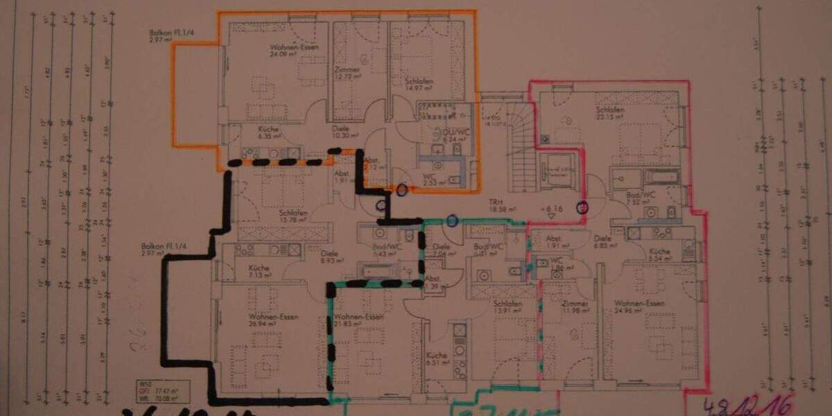 Etagenwohnung Bad Kissingen - 3 Zimmer, 91 m&sup2;, 1.290&euro; | Angebot:25802914