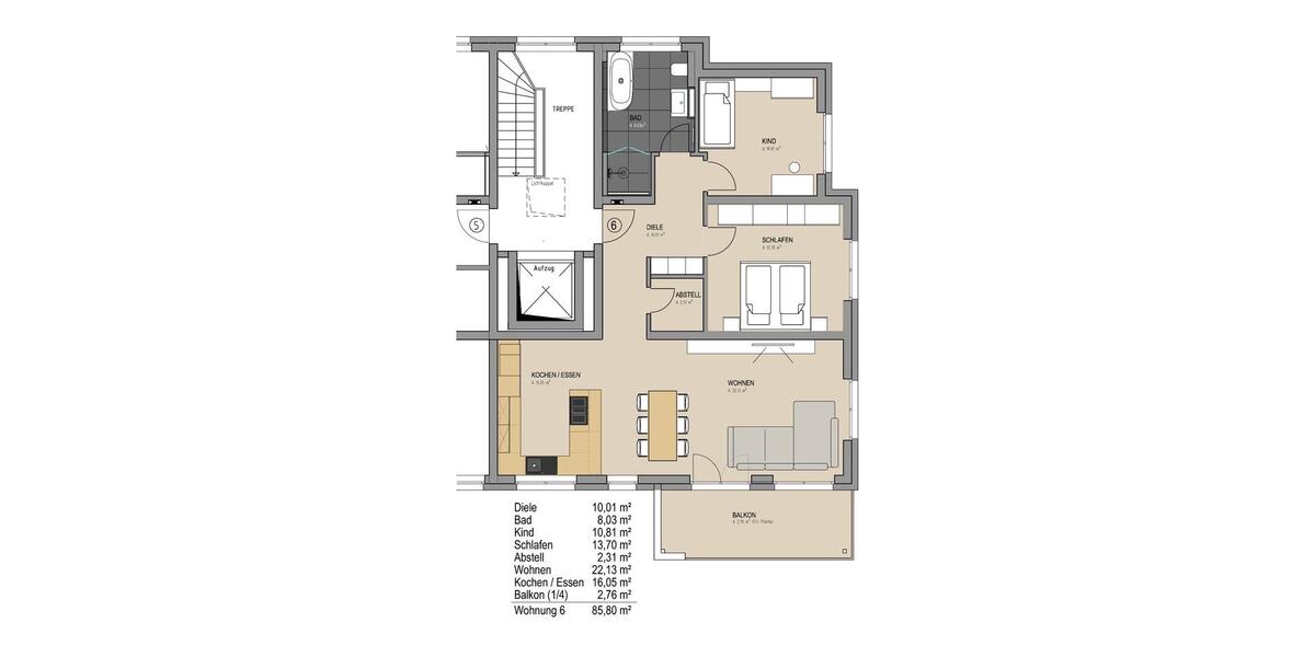 Etagenwohnung Haßfurt - 3 Zimmer, 86 m&sup2;, 1.210&euro; | Angebot:25126712