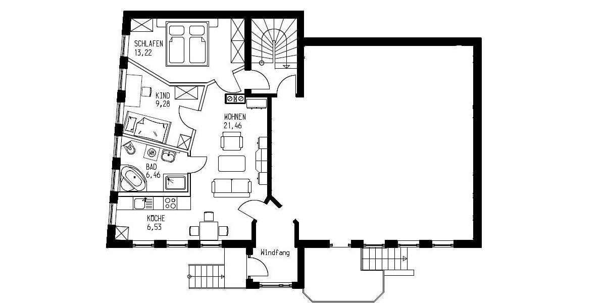 Erdgeschoßwohnung Kürnach - 3 Zimmer, 62 m&sup2;, 630&euro; | Angebot:26007399