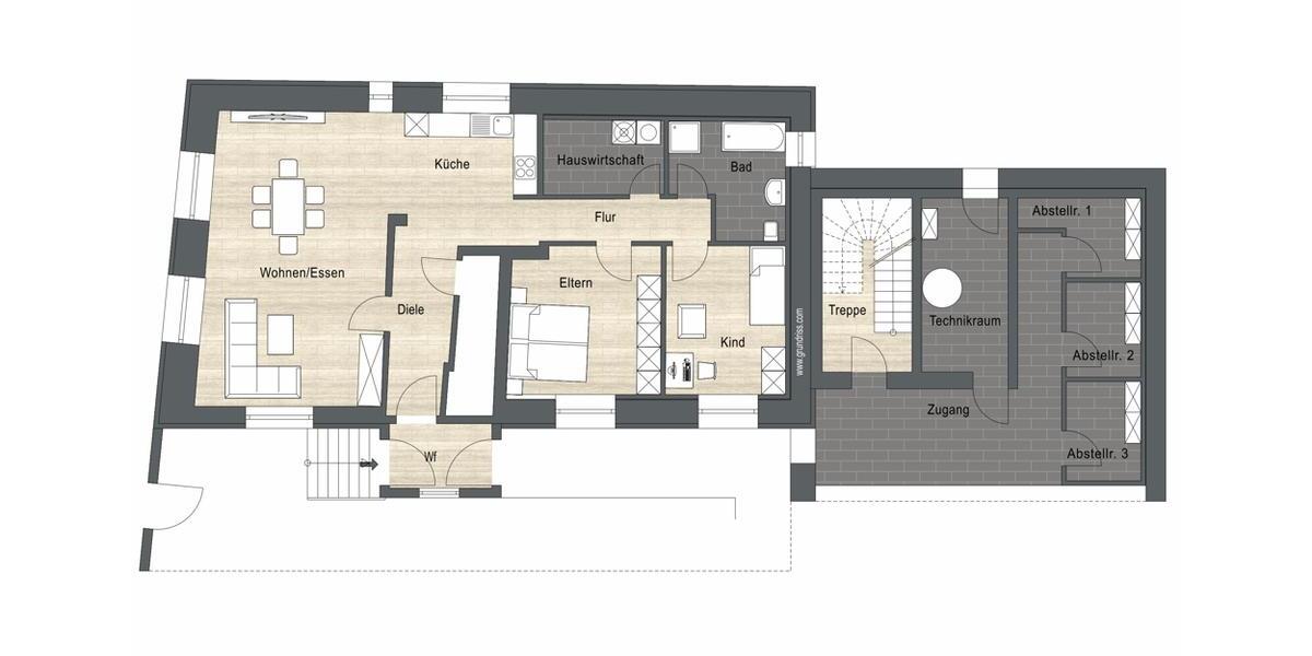Erdgeschoßwohnung Estenfeld - 3 Zimmer, 103 m&sup2;, 1.235&euro; | Angebot:25415395