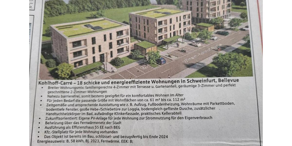 Etagenwohnung Bergrheinfeld - 3 Zimmer, 78 m&sup2;, 389.000&euro; | Angebot:25895019