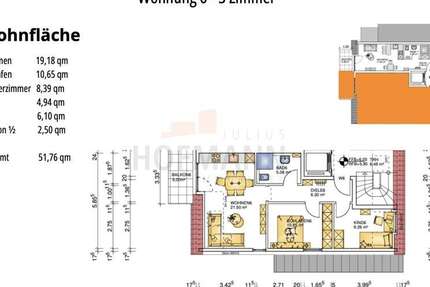 Wohnung Schweinfurt Gartenstadt - 3 Zimmer, 52 m&sup2;, 283.000&euro; | Angebot:27598541