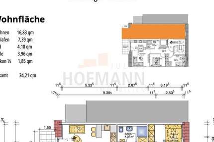 Wohnung Schweinfurt Gartenstadt - 2 Zimmer, 34 m&sup2;, 191.000&euro; | Angebot:27598542