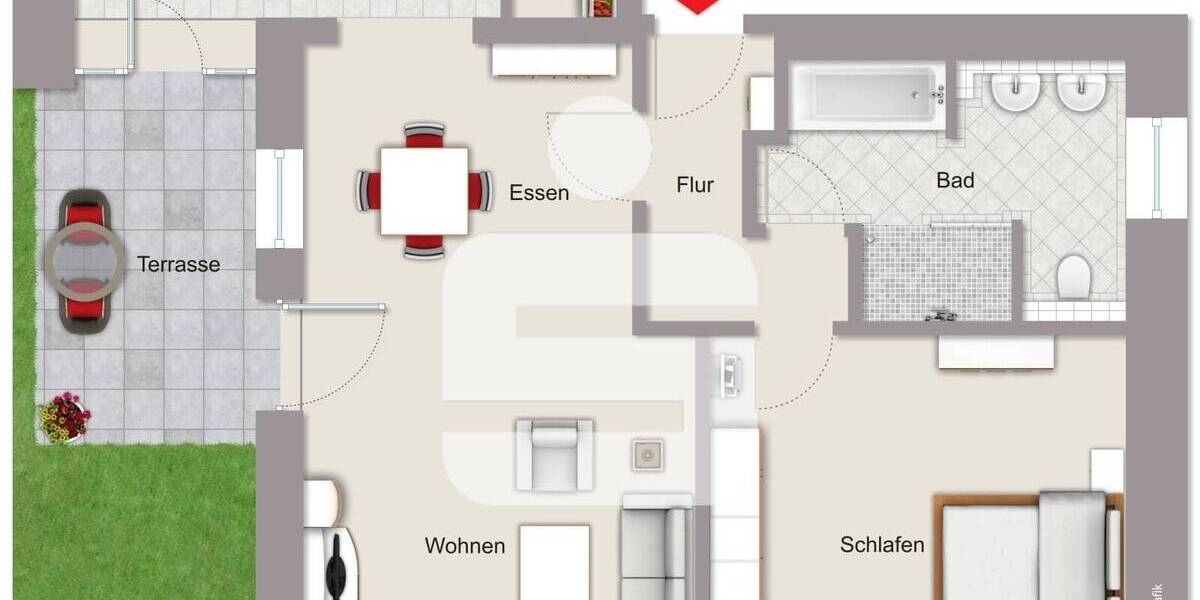 Etagenwohnung Bad Kissingen - 2 Zimmer, 89 m&sup2;, 249.000&euro; | Angebot:26377261