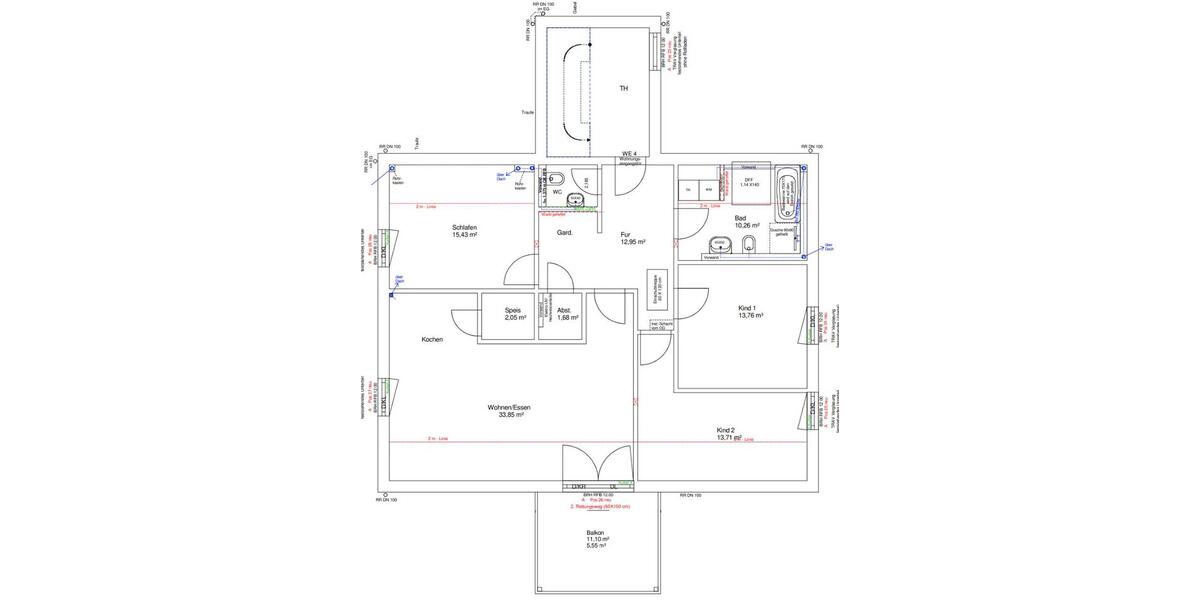 Dachgeschoßwohnung Oerlenbach - 3.5 Zimmer, 101 m&sup2;, 858&euro; | Angebot:24629860