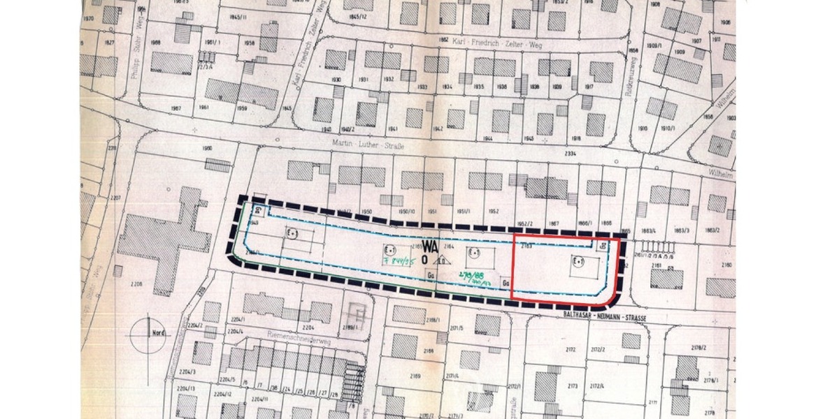 Für Bauträger & Privat: Attraktives Baugrundstück mit Entwicklungspotenzial für 3 EFH oder bis 3 DH - Grundstück Gerolzhofen | Angebot:25539867