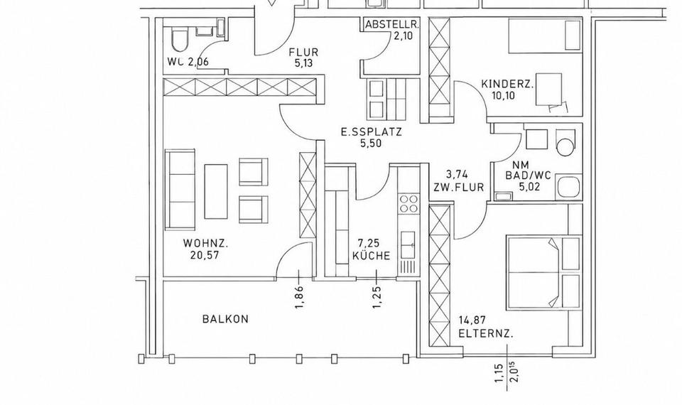 Hochparterre Schweinfurt Bellevue - 3.5 Zimmer, 80 m&sup2;, 215.000&euro; | Angebot:27271551