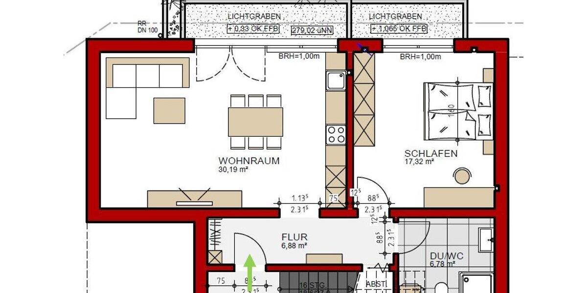 Etagenwohnung Rimpar - 2 Zimmer, 61 m&sup2;, 750&euro; | Angebot:26049376
