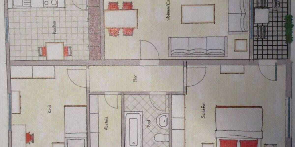 Etagenwohnung Schweinfurt Bergl - 3 Zimmer, 90 m&sup2;, 234.000&euro; | Angebot:26027594