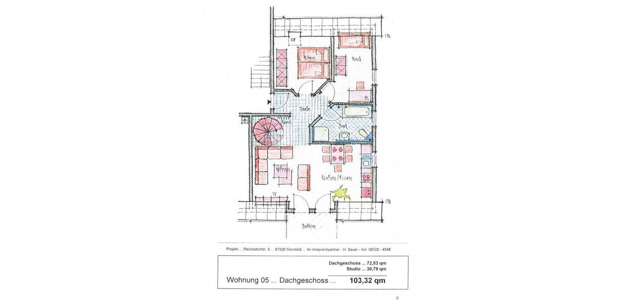 Etagenwohnung Sennfeld Rempertshag - 4 Zimmer, 103 m&sup2;, 1.220&euro; | Angebot:25724195