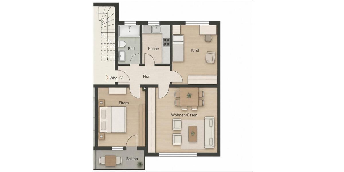 Etagenwohnung Dettelbach - 3 Zimmer, 72 m&sup2;, 230.000&euro; | Angebot:27018950