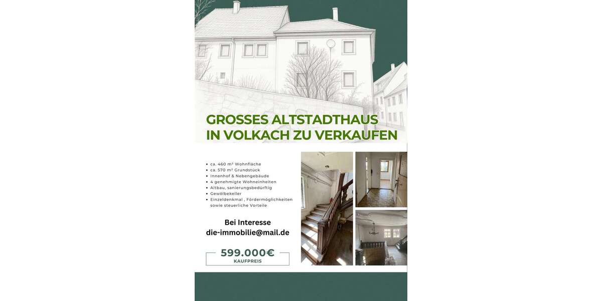 Einfamilienhaus Volkach - 18 Zimmer, 460 m&sup2;, 599.000&euro; | Angebot:26100310
