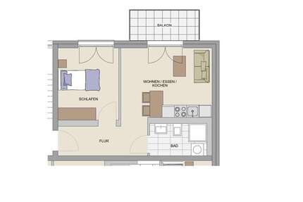 Wohnung Schweinfurt Bellevue - 2 Zimmer, 39 m&sup2;, 218.000&euro; | Angebot:27010045