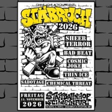 Stäbruch Festival 2026 - Samstag 14.11.2026 Kulturhaus Stattbahnhof Schweinfurt