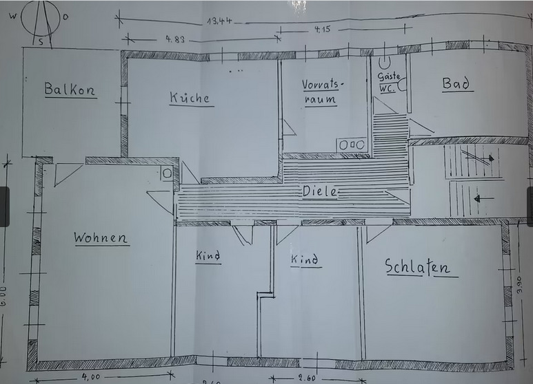 Etagenwohnung Grettstadt Untereuerheim - 4 Zimmer, 120 m&sup2;, 179.000&euro; | Angebot:25676844