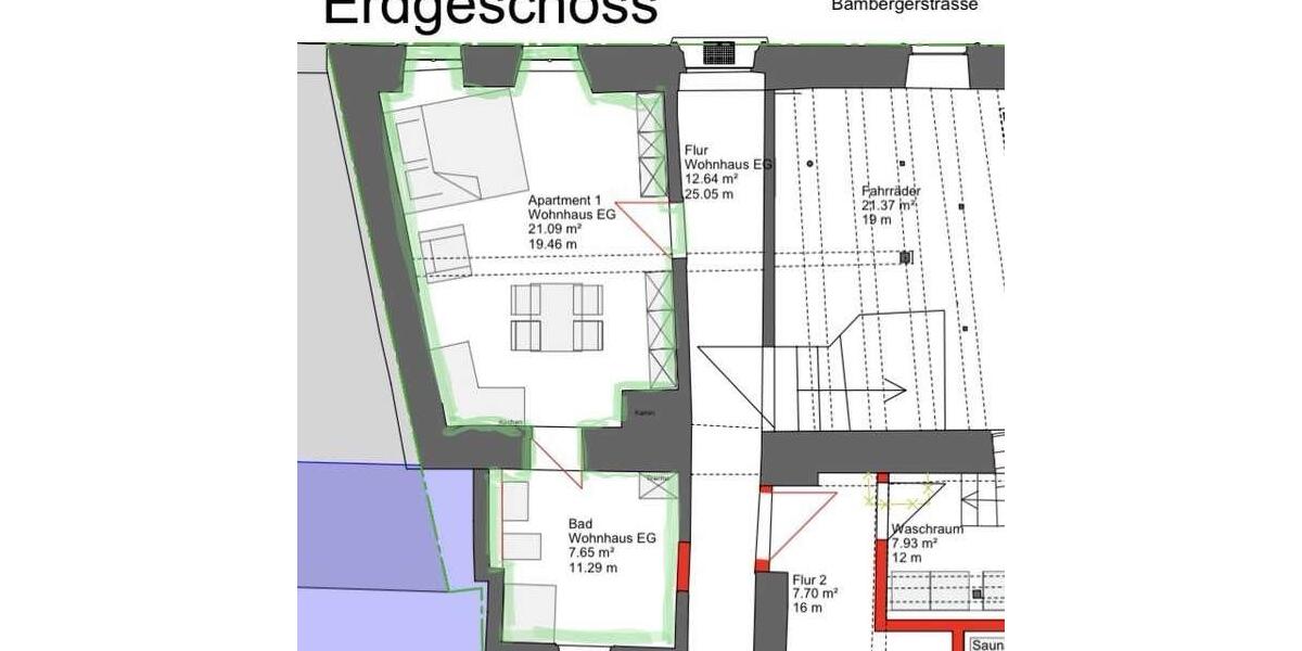 Erdgeschoßwohnung Dettelbach - 1 Zimmer, 29 m&sup2;, 600&euro; | Angebot:26044249