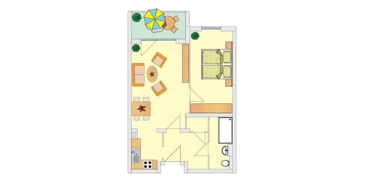 Etagenwohnung Schweinfurt Gartenstadt - 2 Zimmer, 55 m&sup2;, 500&euro; | Angebot:26003976