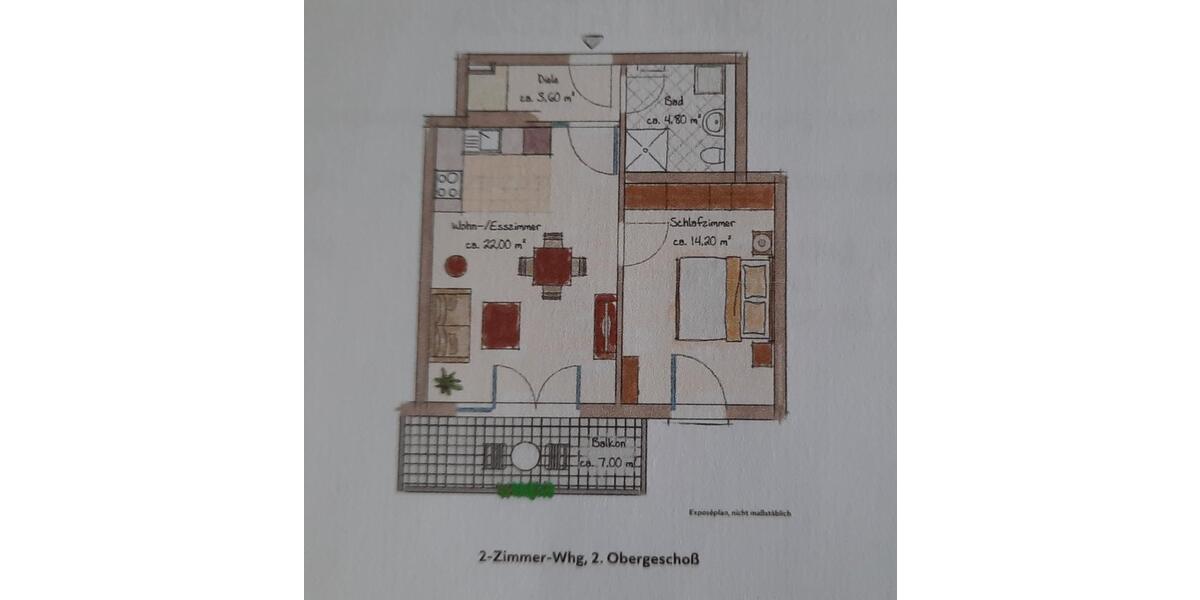 Etagenwohnung Schweinfurt Bellevue - 2 Zimmer, 48 m&sup2;, 650&euro; | Angebot:26610726