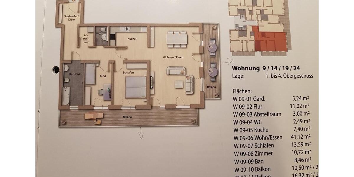 Etagenwohnung Bad Kissingen - 3 Zimmer, 113 m&sup2;, 1.050&euro; | Angebot:25931201