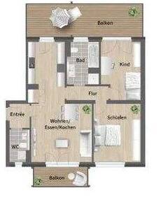 Etagenwohnung Schweinfurt Musikerviertel und amerik. Siedlung - 3 Zimmer, 85 m&sup2;, 975&euro; | Angebot:25998651