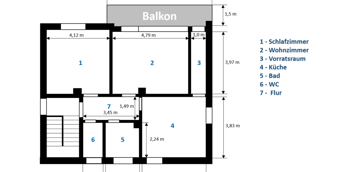 Erdgeschoßwohnung Münnerstadt - 2 Zimmer, 78 m&sup2;, 650&euro; | Angebot:25639620