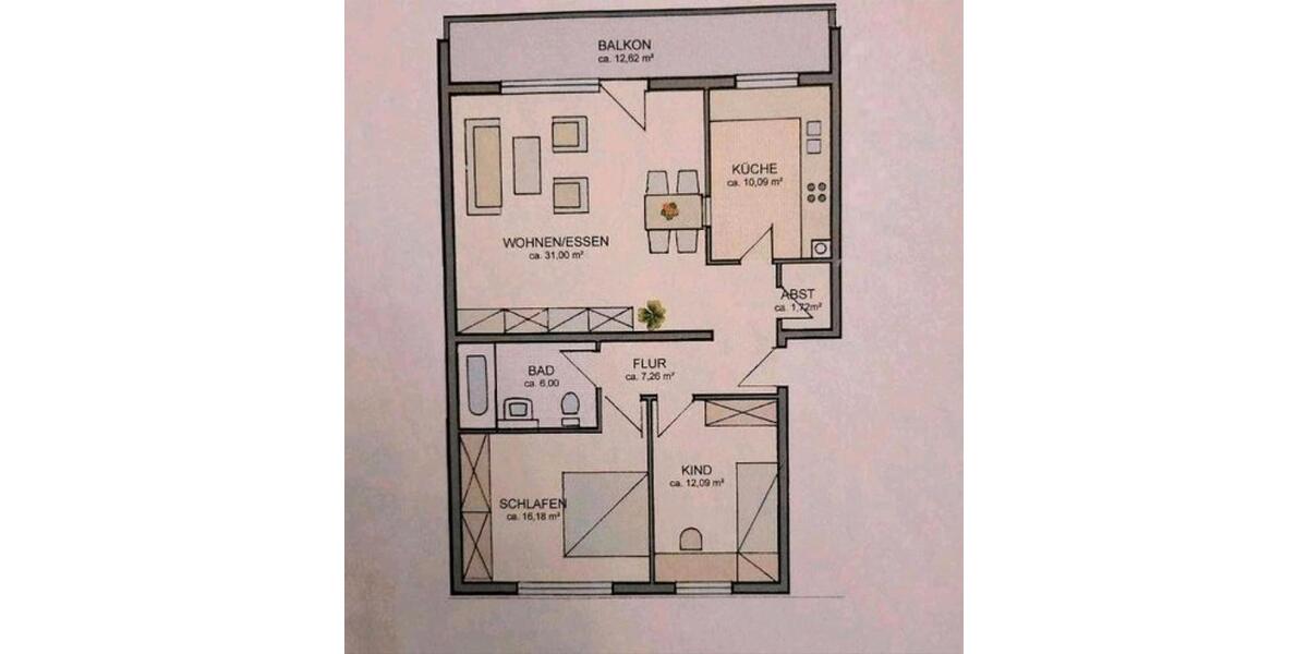 Etagenwohnung Schweinfurt Bellevue - 3 Zimmer, 97 m&sup2;, 265.000&euro; | Angebot:15198261