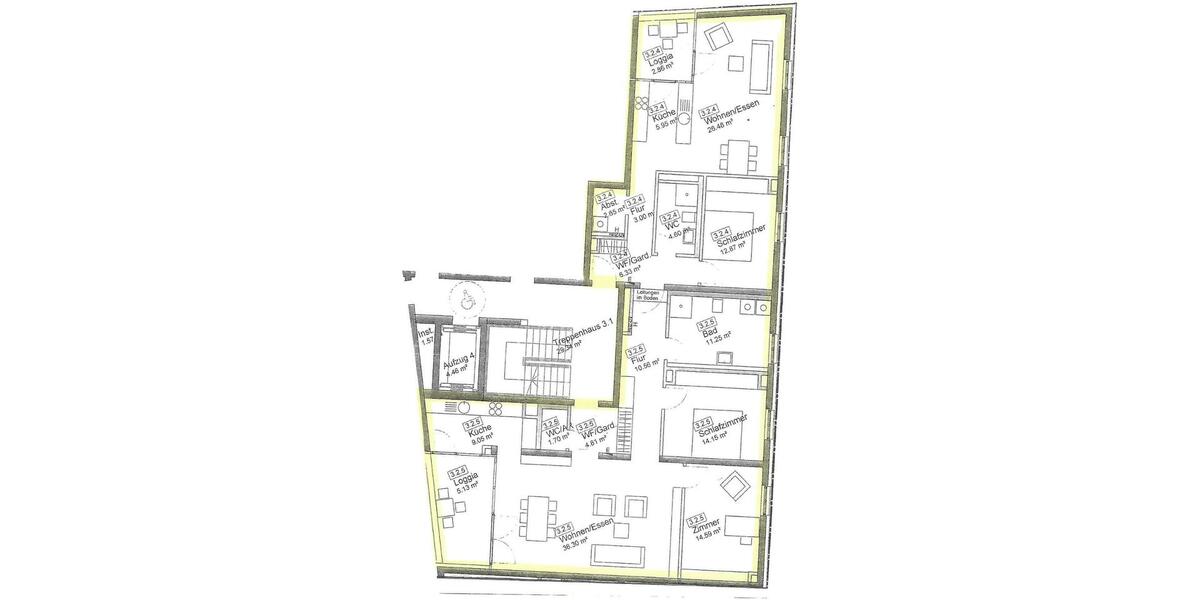 Etagenwohnung Schweinfurt Gartenstadt - 5 Zimmer, 173 m&sup2;, 1.900&euro; | Angebot:26004629
