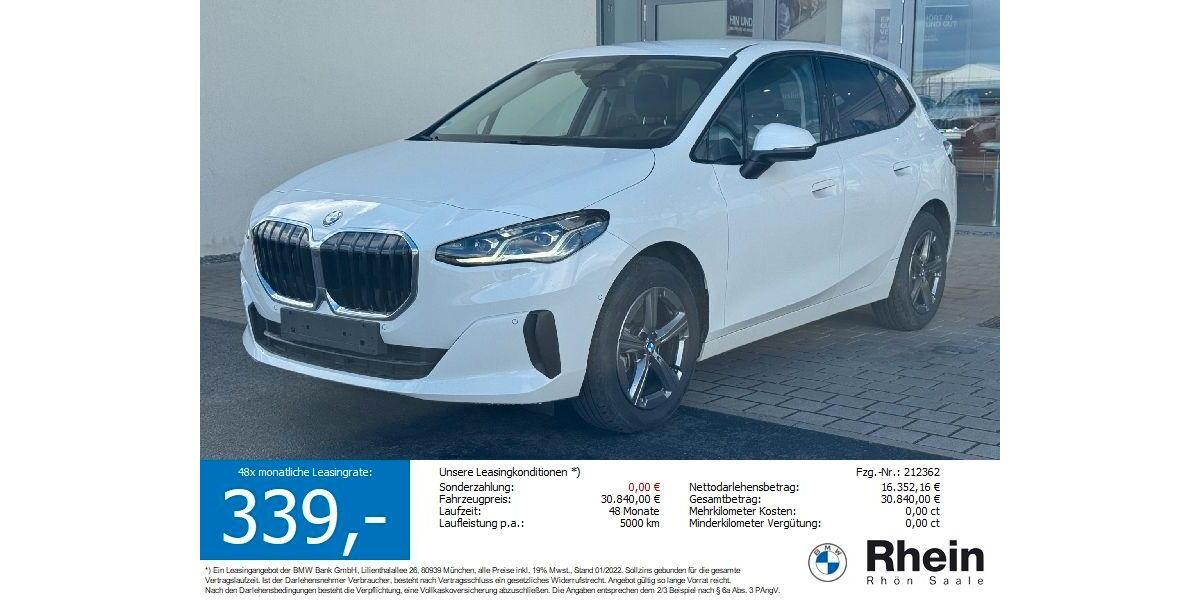 BMW 220 Active Tourer 7.231 km 30.840 &euro; Salz 97616