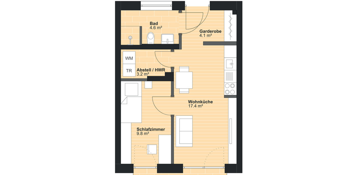 Etagenwohnung Volkach - 2 Zimmer, 42 m&sup2;, 249.000&euro; | Angebot:25997014